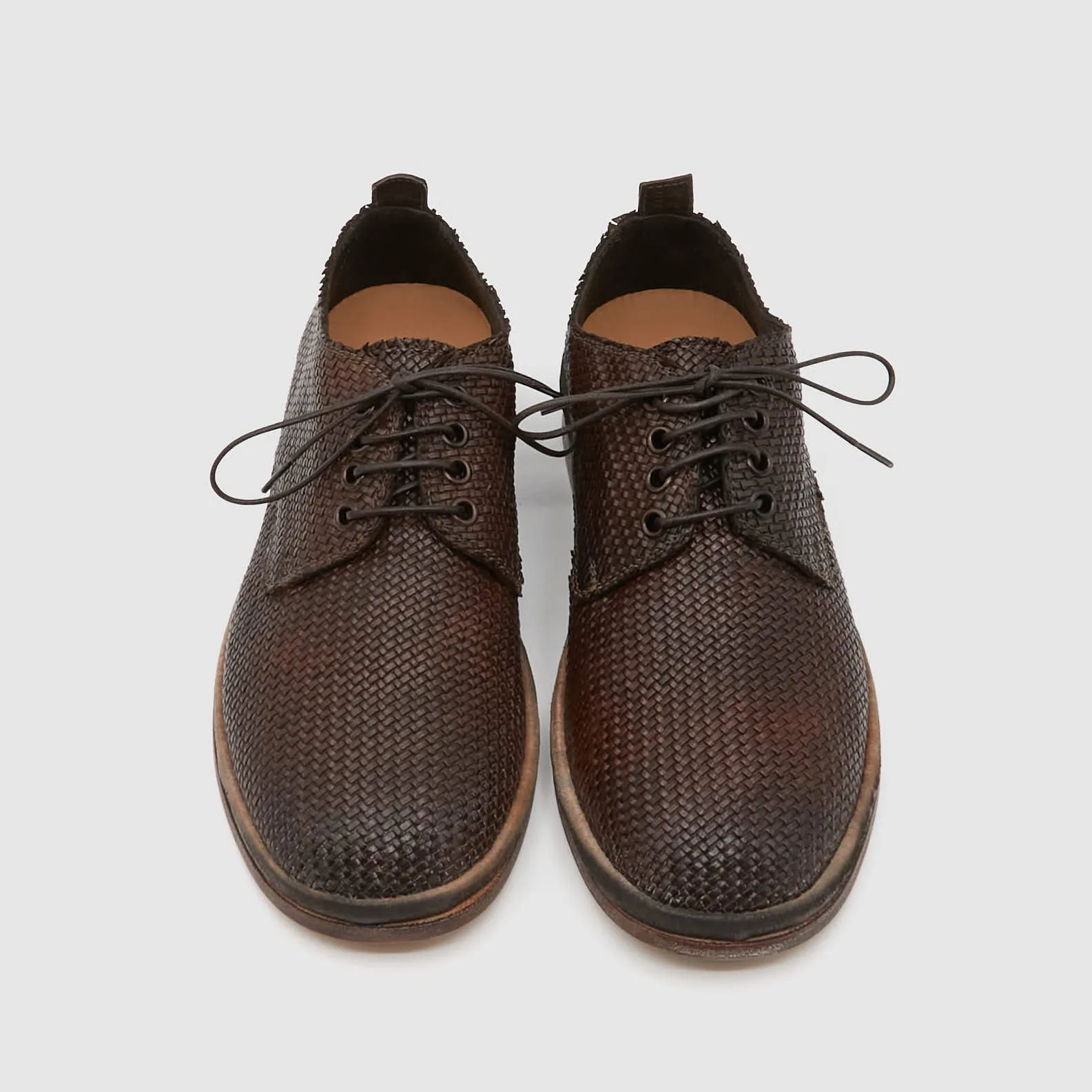 Moma Ladies Braided Intreccio Derby Shoes