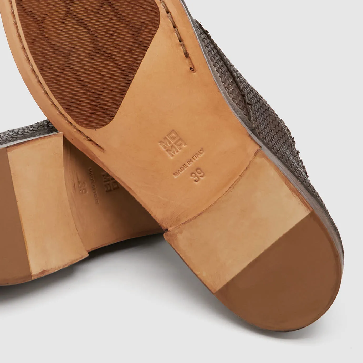 Moma Ladies Braided Intreccio Derby Shoes
