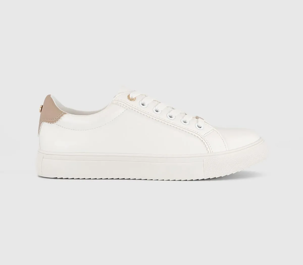 Office Famed Lace Up Cup Sole Trainers White