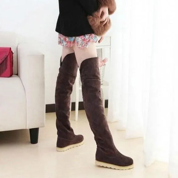 Over The Knee Flat Heel Warm Autumn Winter Long Boots