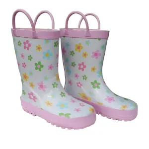 Pastel Posies Toddler Girls Rain Boots 5 Toddler-3 Kids