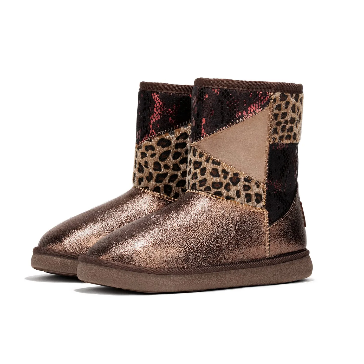 Patchwork Brown Bow Australian Boots