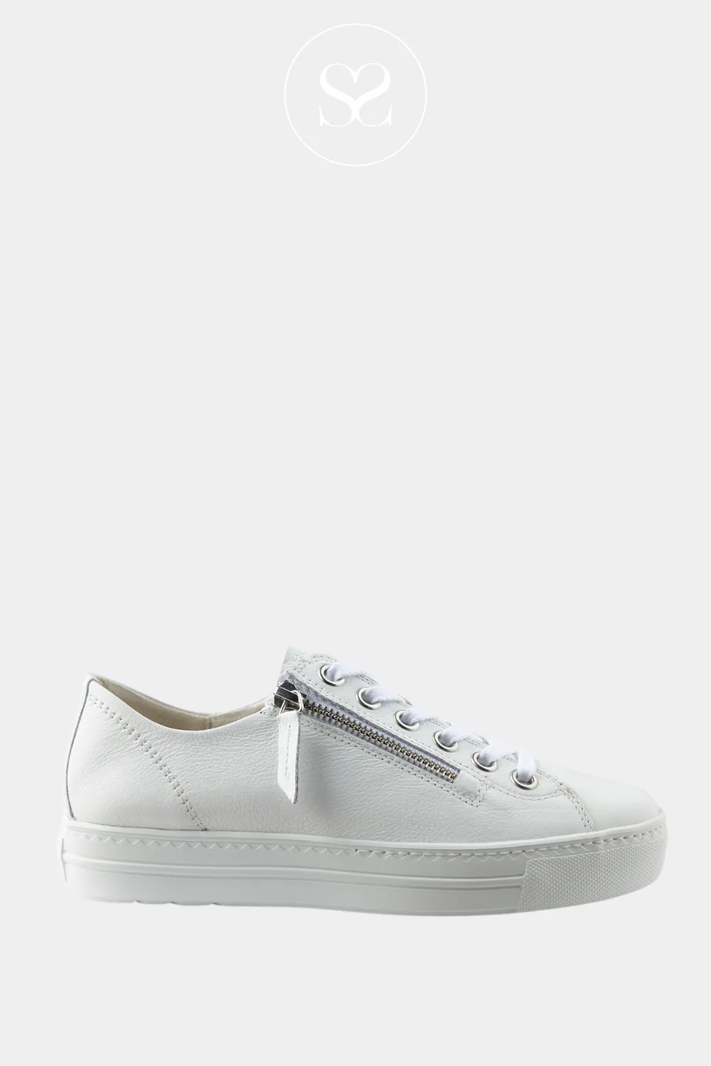 PAUL GREEN 5206 WHITE FLATFORM TRAINERS