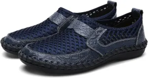 pearlzone Men's Mesh Breathable Walking Loafers,Summer Outdoor Lightweight Slip-on Mesh Casual Shoes Hiking Shoes