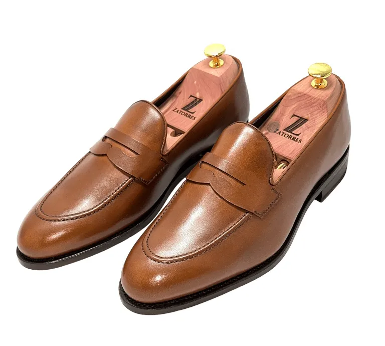 Penny Loafer in Medium Brown Box Calf