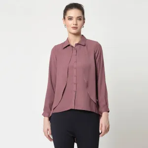 Pink Overlap Asymmetrical Top