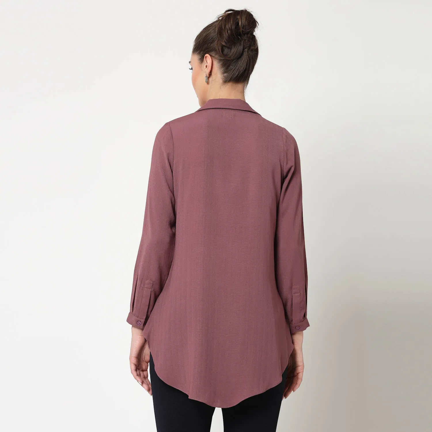 Pink Overlap Asymmetrical Top