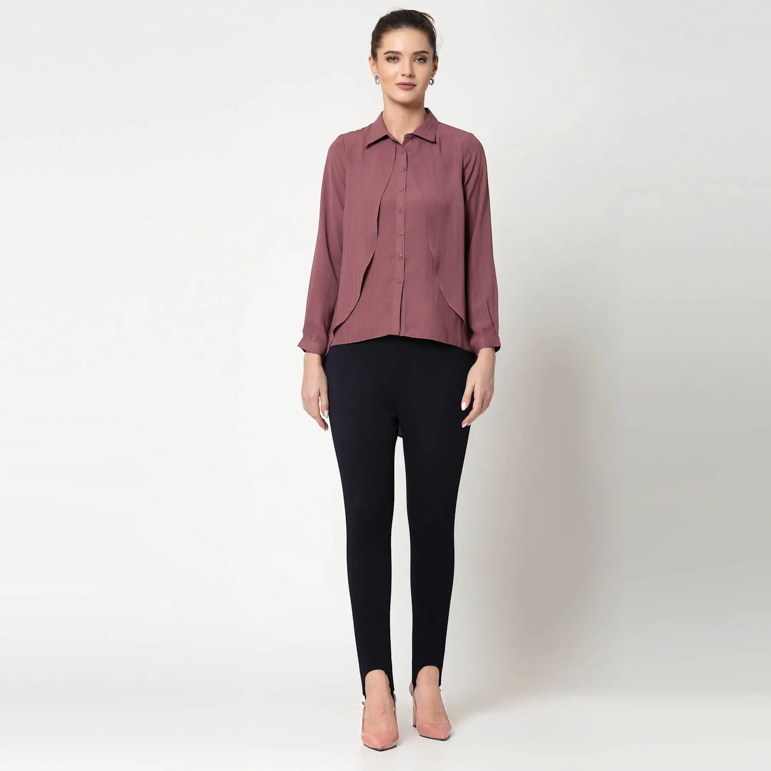 Pink Overlap Asymmetrical Top