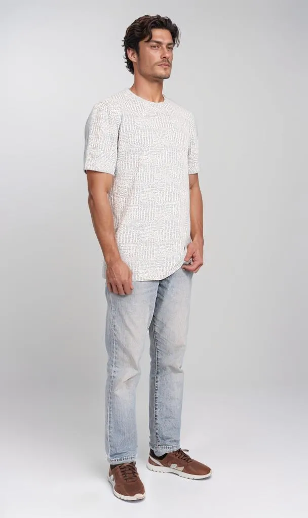R204672 - Textured Summer Melton T-Shirt  Off-White