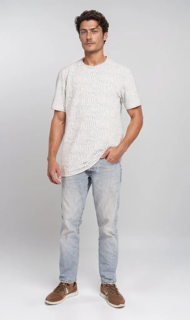 R204672 - Textured Summer Melton T-Shirt  Off-White
