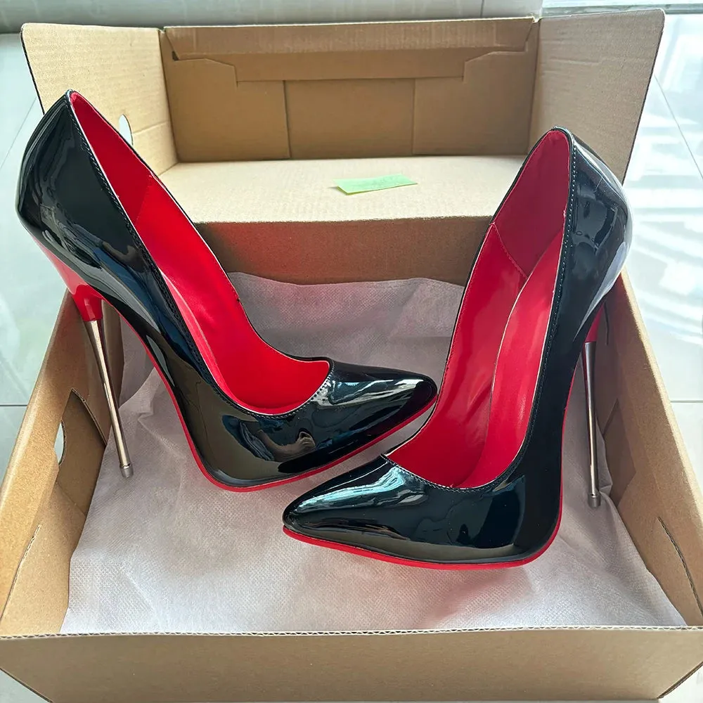 Red Bottoms- the Red Bottom Metal Stiletto Heel Shoes 6"