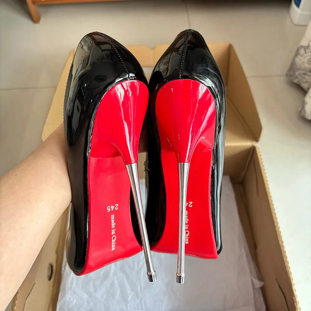 Red Bottoms- the Red Bottom Metal Stiletto Heel Shoes 6"
