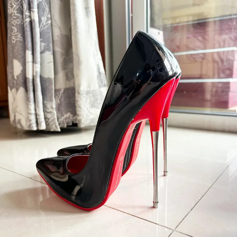 Red Bottoms- the Red Bottom Metal Stiletto Heel Shoes 6"