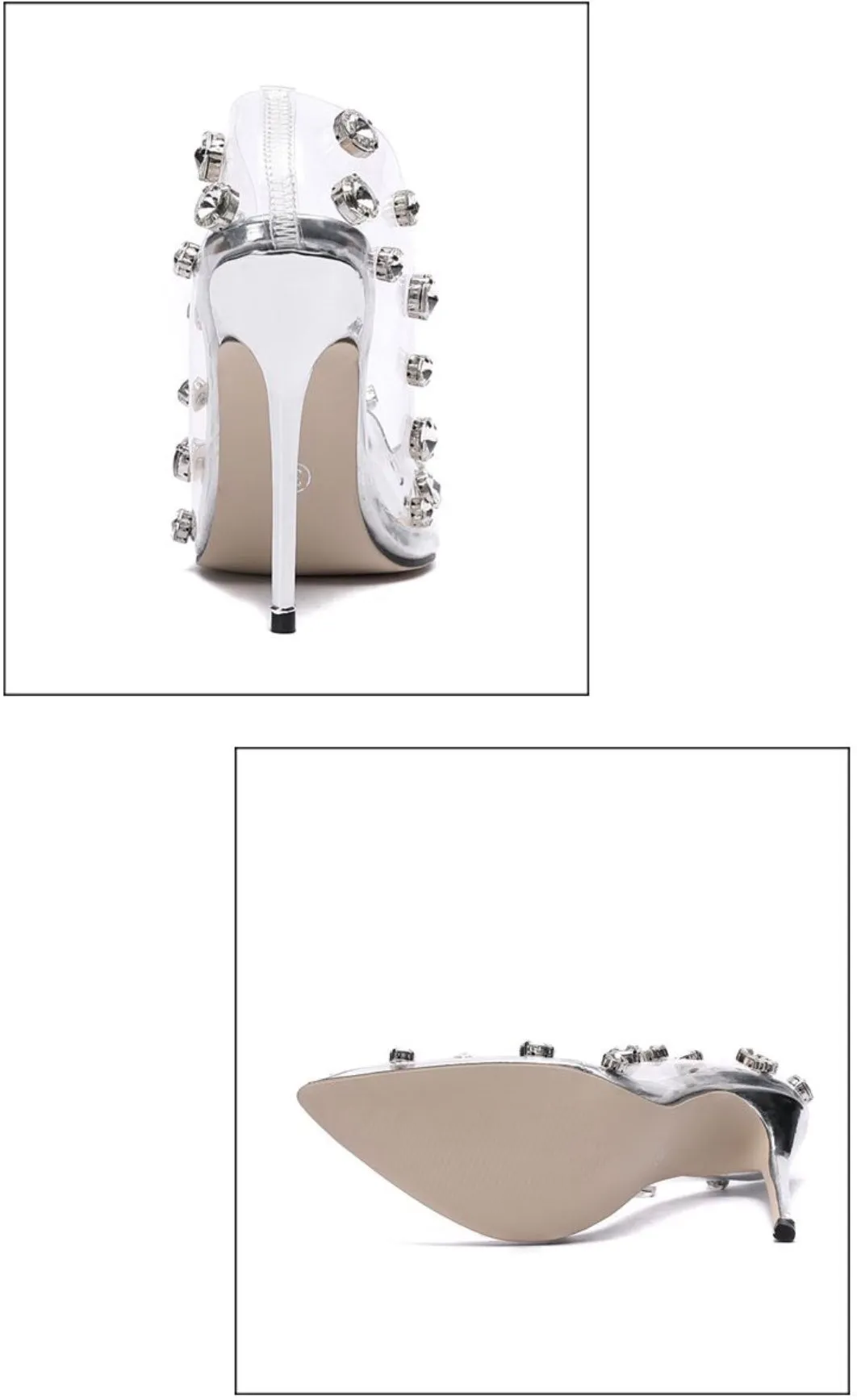 Rivet Crystal Pumps Stilettos