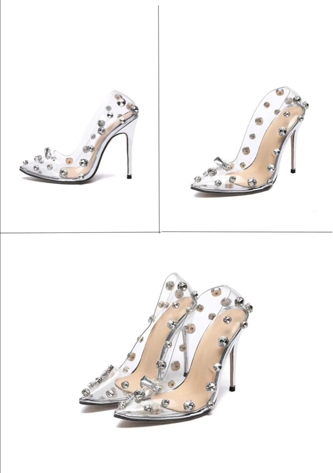 Rivet Crystal Pumps Stilettos