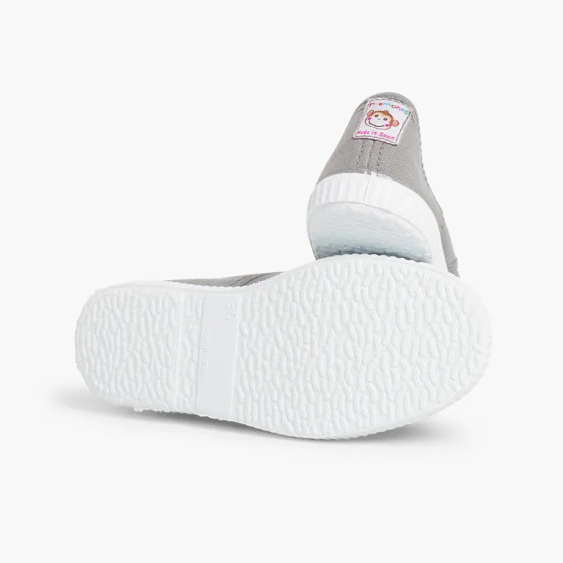RUBBER TOE CAP CANVAS TRAINERS WITHOUT LACES