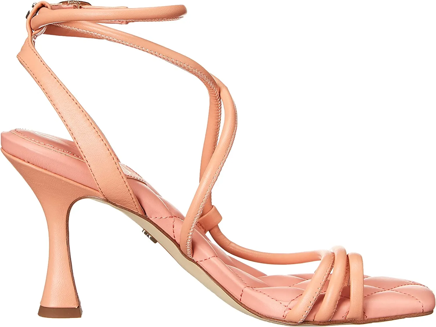 Sam Edelman Maven Clay Tubular Vamp Buckle Ankle Straps Flared Heeled Sandals