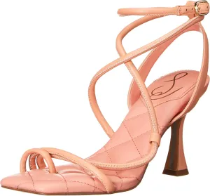 Sam Edelman Maven Clay Tubular Vamp Buckle Ankle Straps Flared Heeled Sandals