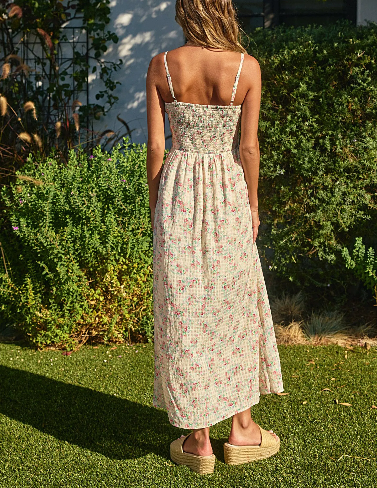 Sandrine Smocked Floral Midi Dress
