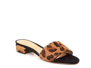 Schutz Women's Elke John Sandal Brown Leopard Print Slide Sandals Mule