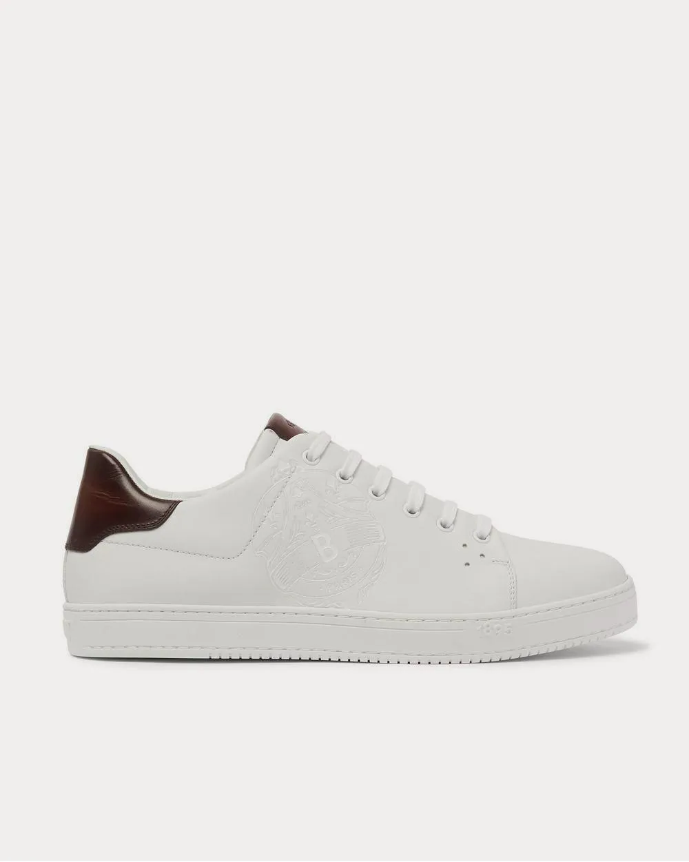 Scritto Logo-Debossed Venezia Leather  White low top sneakers