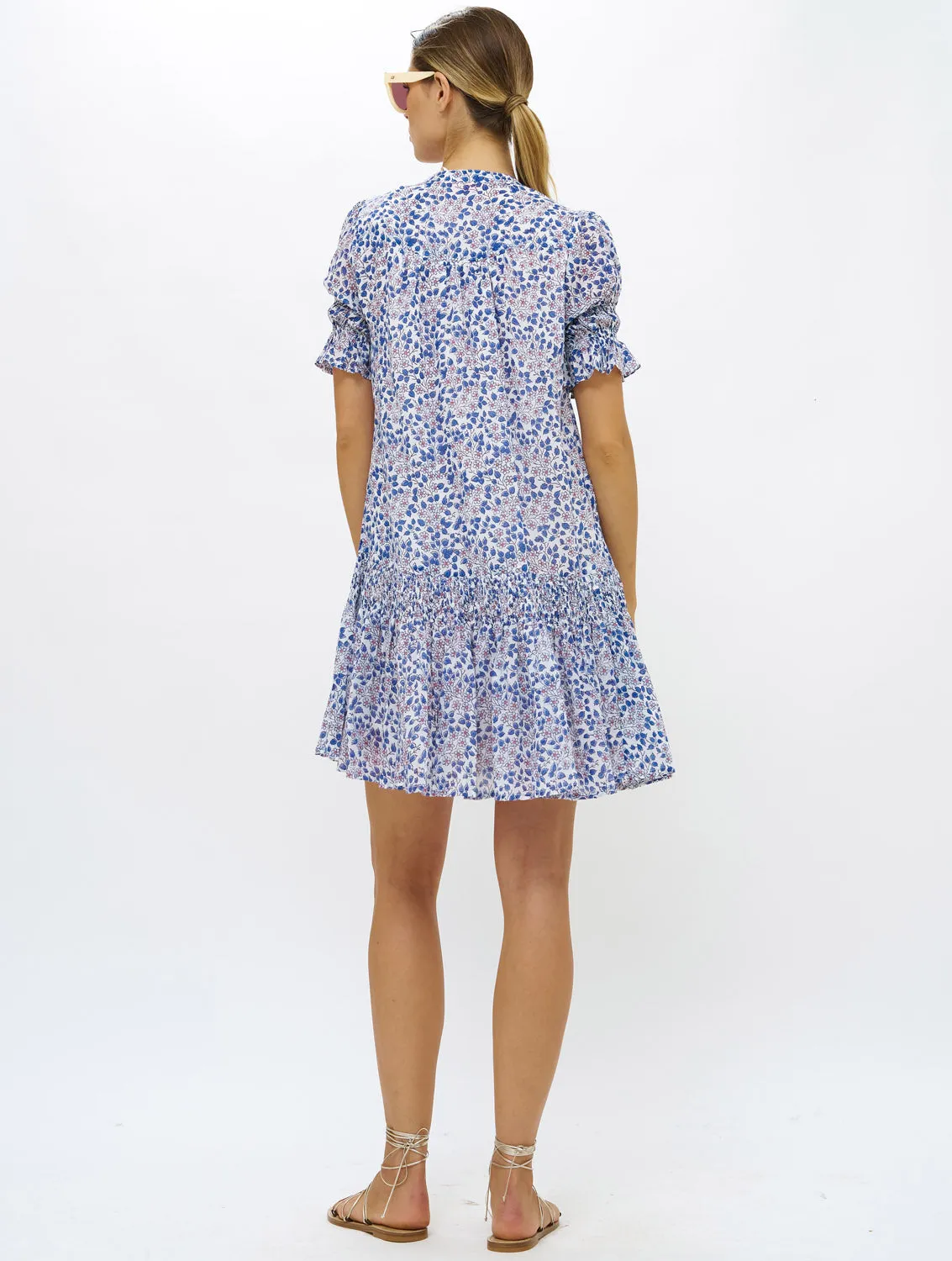 Smocked Drop Mini Dress - Portland Blue