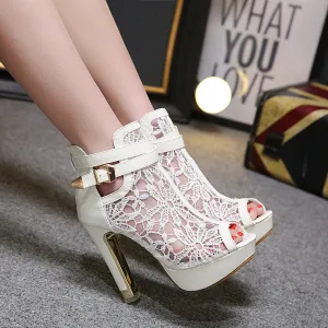 Soulmates Bridal Shop / Peep-toe boots stiletto heeled shoes / Bridal Shoes