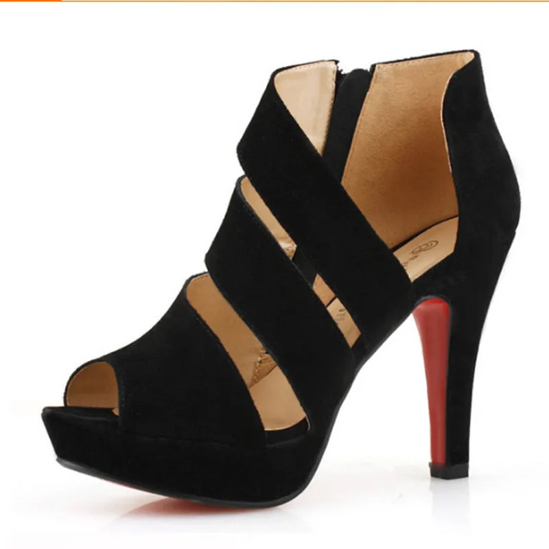 Women’s Black Suede Strappy Stilettos
