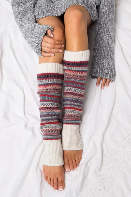 Yummy Thick Cozy Taupe Knitted Leg Warmers