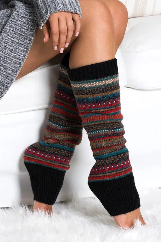 Yummy Thick Cozy Taupe Knitted Leg Warmers