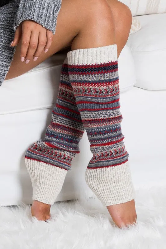 Yummy Thick Cozy Taupe Knitted Leg Warmers